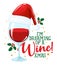 I`m dreaming of a wine Christmas - One glass of Wine in Santa hat, red wine with Santa hat