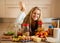 I make healthy choices when it comes to my food. an attractive young woman surrounded by various food in the kitchen at