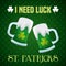 I need luck st patricks beer glass clover decoration