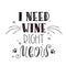 I need wine right meow -funny cat lettering,cute banner,poster o
