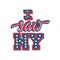 I saw New York. I love NY. Hand lettering design for t shirt printing and embroidery
