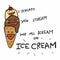 I scream, you scream. We all scream for ice cream cute cartoon vector illustration