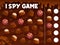 I spy game with chocolate praline, fudge candies