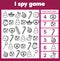 I spy game. Find, color and count. Christmas and new year holidays theme activity for kids, toddlers, children