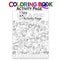 I Spy Look and Find activity page. Thanksgiving coloring activity page for kids. Black and white illustration.