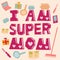 I am super mom - vector colorful phrase. Lettering for greeting cards, posters, banners, prints.