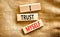 I trust myself symbol. Concept words I trust myself on wooden blocks. Beautiful canvas table canvas background. Business,