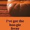 I\\\'ve got the boo gie fever text on orange with halloween pumpkin on wooden boards