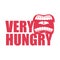 I am very hungry logo. Open mouth and teeth.