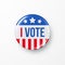 I Vote 2020 United States of America Presidential Election Button Design. Vector illustration