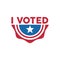 I voted lettering with star in flag