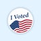 I voted sticker with flattering us american flag.