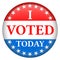 I voted today pin isolated vector