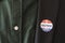 I Voted Today sticker on a man`s coat lapel for the US presidential election