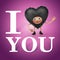 I want you. I love you. Funny heart cartoon