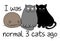 I was normal 3 cats ago - funny quote design with three different cats