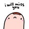 I will miss you hand drawn vector illustration in cartoon comic style man sad