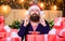 I wish. winter shopping sales. holiday celebration. happy bearded man. hipster santa hat. Christmas shopping. christmas