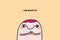 I am worthy hand drawn vector illustration in cartoon comic style man cheerful pink hair