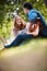 I wrote something special for my special lady. Shot of a happy young couple enjoying a romantic day at the park.