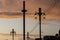 I360 in Brighton at sunset with seagulls