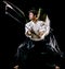 Iaido Kenjutsu budoka man isolated black background