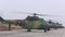 IAR 330 Puma military helicopter of Romanian Air Force prepares to take off
