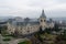 Iasi, Romania - 11.11.2019: The Iasi Palace of Culture on a gloomy autumn morning