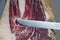 Iberian ham whith knife