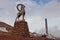 Ibex statue in Tajikistan land border