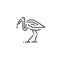Ibis flat outline icon of Egypt, concept silhouette