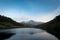 Ibiur reservoir with Txindoki mountain, Basque Country in Spain