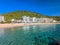 Ibiza, Balearics, Spain - Cala de San Vincente or Sant Vincent, bay with beach
