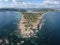 Ibiza island. Aerial view of Ses Salines Natural Park, Ibiza. Spain.