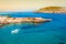 Ibiza island,beach Ses Salines in Sant Josep at Balearic island