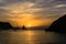 Ibiza island sunset sihouettes