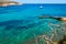 Ibiza Punta de Xarraca turquoise beach paradise in Balearic Islands