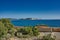 IBIZA, Spain, 13 March 2021, mediterranean seaside landscape