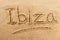 Ibiza summer beach writing message