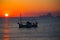 Ibiza sunset Es Vedra view and fisherboat formentera