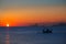 Ibiza sunset Es Vedra view and fisherboat formentera