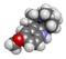 Ibogaine alkaloid molecule, found in Tabernanthe iboga. 3D rendering. Atoms are represented as spheres with conventional color