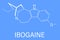 Ibogaine alkaloid molecule, found in Tabernanthe iboga. Skeletal formula.