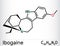 Ibogaine molecule. It is monoterpenoid indole alkaloid, psychoactive substance, hallucinogen, psychedelic. Skeletal chemical