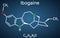 Ibogaine molecule. It is monoterpenoid indole alkaloid, psychoactive substance, hallucinogen, psychedelic. Structural chemical