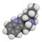 Ibogamine alkaloid molecule, found in Tabernanthe iboga. 3D rendering. Atoms are represented as spheres with conventional color