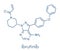 Ibrutinib cancer drug molecule. Used in treatment of mantle cell lymphoma and chronic lymphocytic leukemia CLL. Skeletal formula