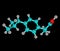 Ibuprofen molecular structure on black background