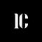 IC I C letter logo design. Initial letter IC uppercase monogram logo white color. IC logo, I C design. IC, I C