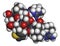 Icatibant hereditary angioedema drug molecule (orphan drug). Atoms are represented as spheres with conventional color coding: